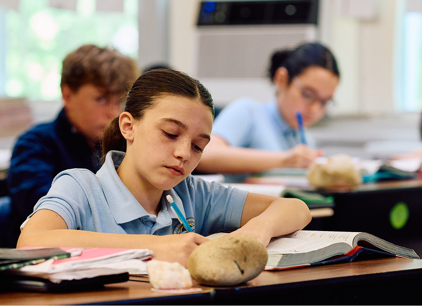 St. Bridget students in class